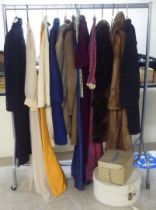 Vintage and later ladies clothing: to include a Size 14 Frank Usher dress; and faux fur and other