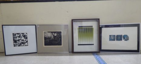 Modern art, variously framed: to include after David Smith - a couple in a landscape  monochrome