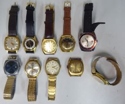 Variously cased 1970/80s wristwatches: to include a Bulova, faced by a baton dial