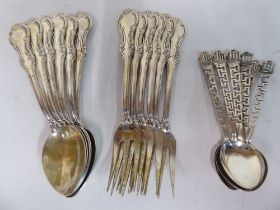 European (possibly Greek) white metal flatware  mainly stamped 900