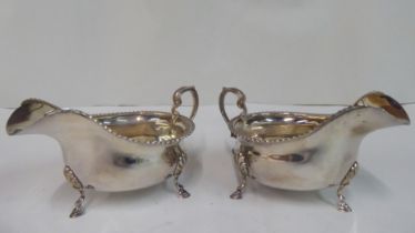A pair of silver sauce boats  Birmingham 1934