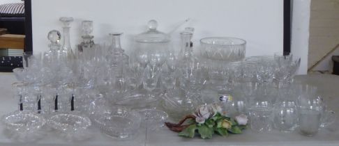 Glassware: to include Bohemian tableware, pedestal, wines and tumblers