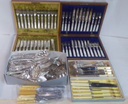 Silver plated and stainless steel cutlery and flatware  various patterns: to include boxed sets on