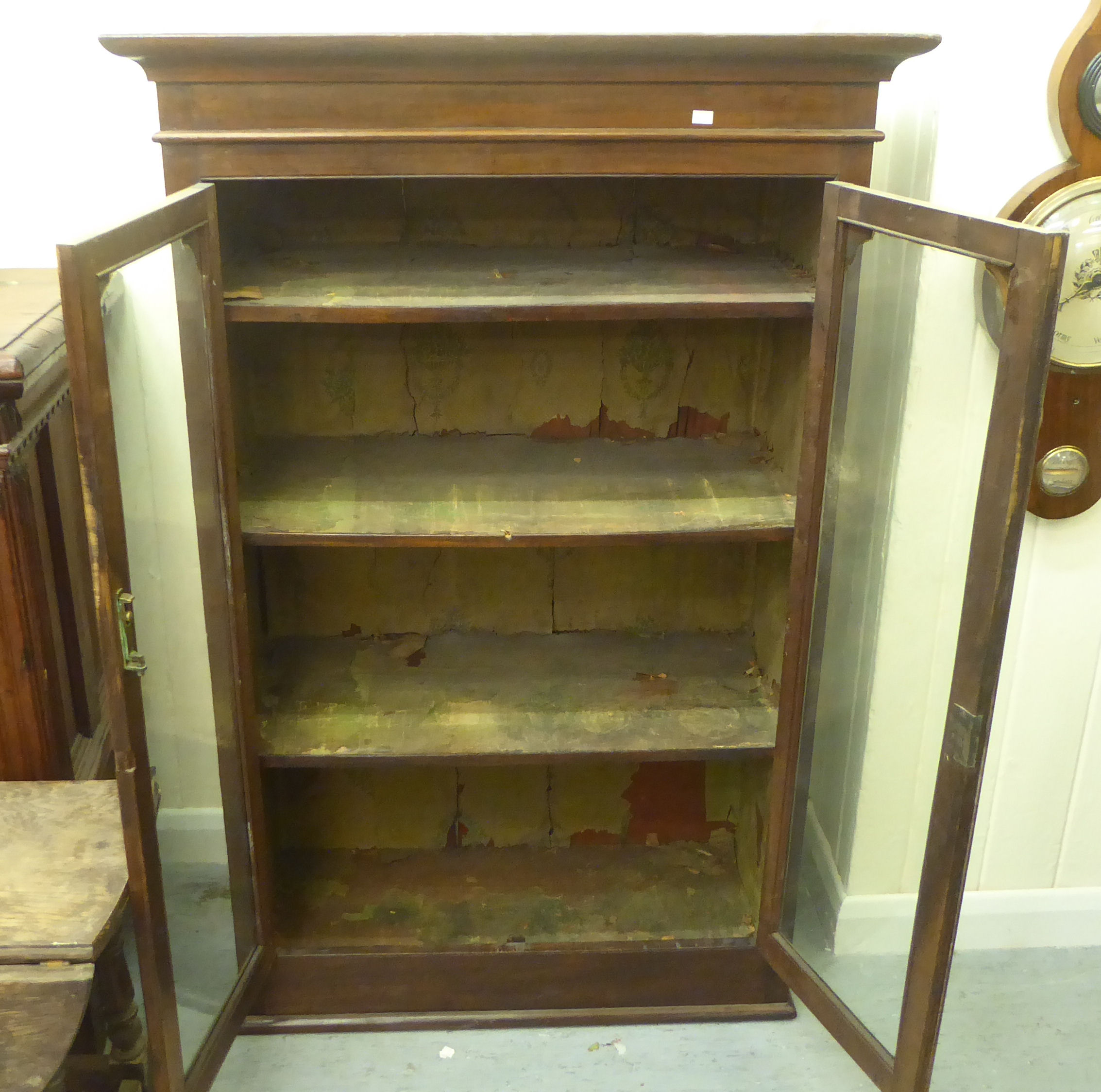 Small furniture: to include a late 18thC marquetry hanging corner cupboard with two doors, decorated - Image 10 of 10