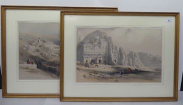 After David Roberts - two studies of Jordan  prints  13" x 21"  framed