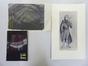 A Leslie Hurry catalogue; and a costume study for Sourin in Queen of Spades  watercolour  bears a