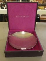 An Arts & Crafts design spot-hammered silver bowl  Sheffield 2010  10"dia  boxed