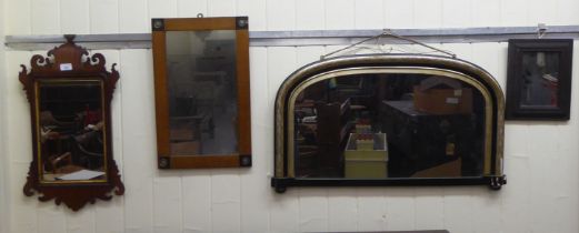 Mirrors: to include a George III mahogany framed example with a fretworked top  23" x 13"