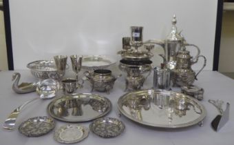 Silver plate: to include a three tier smoker's companion  11.5"h; and a tazza, decorated with