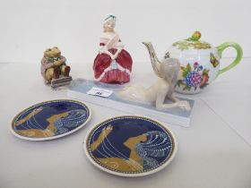 Ceramics: to include a Royal Copenhagen porcelain mermaid  No.1212  3"h