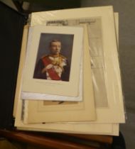 A folio containing military related prints  various sizes