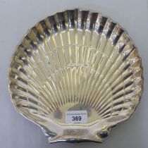 A silver Oyster dish, fashioned as a shell  marks indistinct  9"w