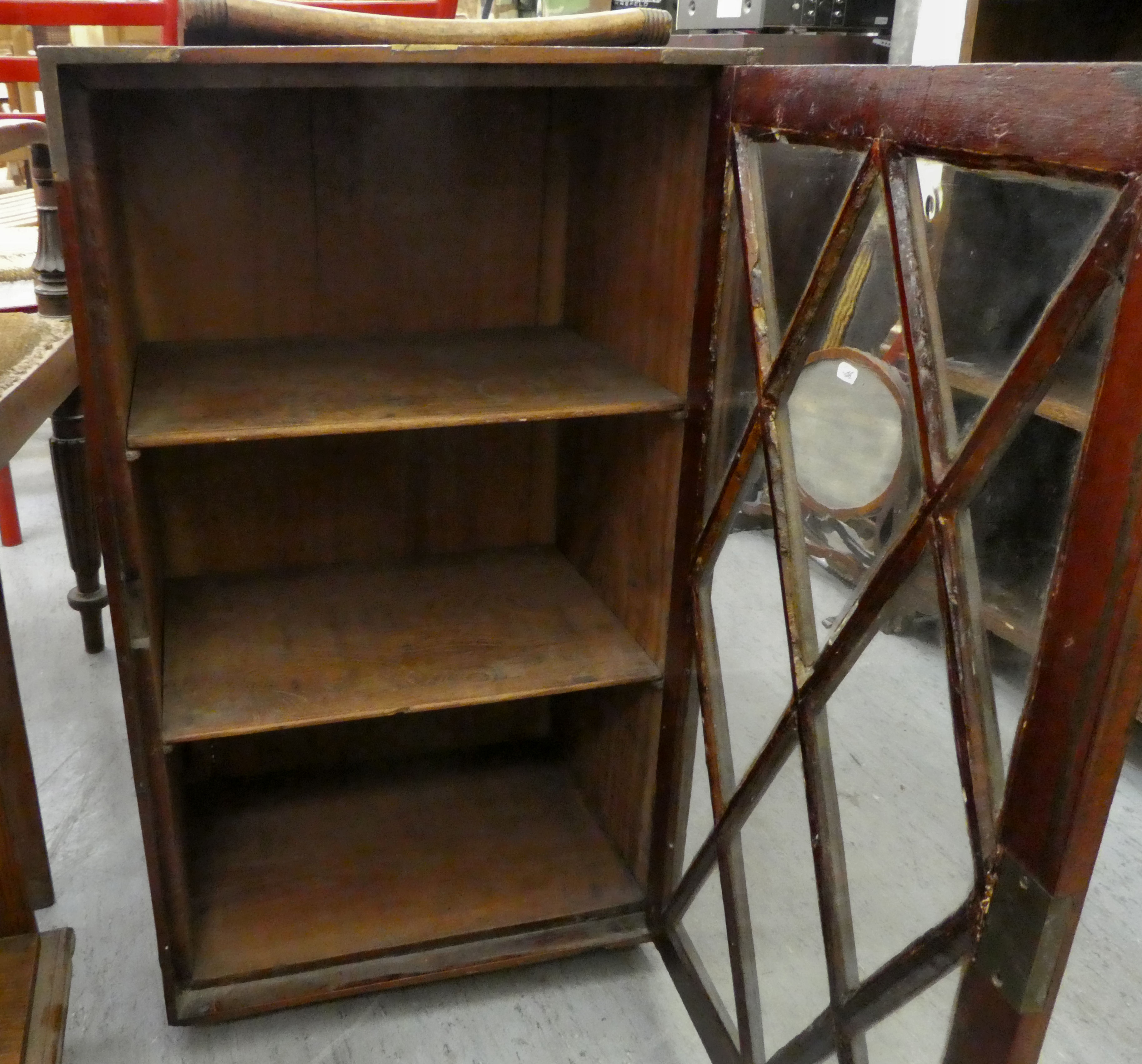 Small furniture: to include an Edwardian oak revolving bookcase with slatted sides  26"h  16"w - Image 4 of 8