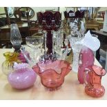 Glassware: to include early/mid 20thC lustre vases  largest 12"h
