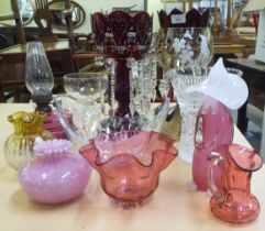 Glassware: to include early/mid 20thC lustre vases  largest 12"h