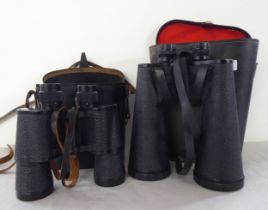A pair of Solusby Hilkinson 20x70 field glasses  cased; and a pair of Russian made 7x50