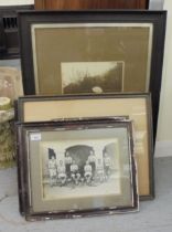 Variously framed late 19thC and early 20thC photographs: to include a group of male athletes with