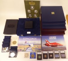 Uncollated collector's coins: to include gold plated examples 'Squadrons of The Royal Air Force'