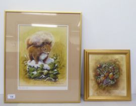 Michael Kitchen Hurle - a study of a red squirrel  watercolour  bears a signature  12" x 9.5"