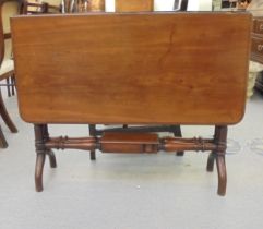 A late Victorian mahogany Sutherland table, raised on splayed legs  28"h  36"L