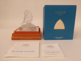 A Lalique opaque glass Le Nu Limited Edition 452/1996 perfume bottle 4.5"h with a leaflet and