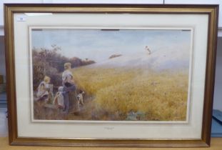 Thomas Lloyd - 'Home From the Fields'  watercolour  bears a signature, dated 1888 & label verso  15"