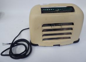 A vintage K B Kolster-Branders Ltd, mains toaster radio with long and medium wavebands, in a cream