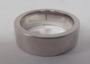 A 'heavy' 9ct white gold band ring