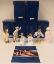 A series of six Royal Worcester bone china figures 'Katie's Day' by Glenis Devereaux, viz. '