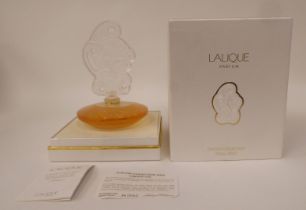 A Lalique opaque glass Songe Limited Edition 992/2005 perfume bottle  full and sealed  6.5"h with