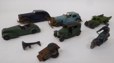 Vintage model vehicles, viz. tinplate Minic Toys; and diecast Meccano