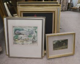 20thC pictures, mixed subjects  mainly oil on canvas  some signed  various sizes  framed