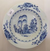 A Nanking Cargo porcelain shallow bowl  bearing a Christies Auction  Lot No.4215  9"dia