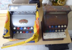 Two childrens vintage toy cash registers