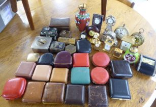 20thC collectables: to include travel timepieces and various boxes