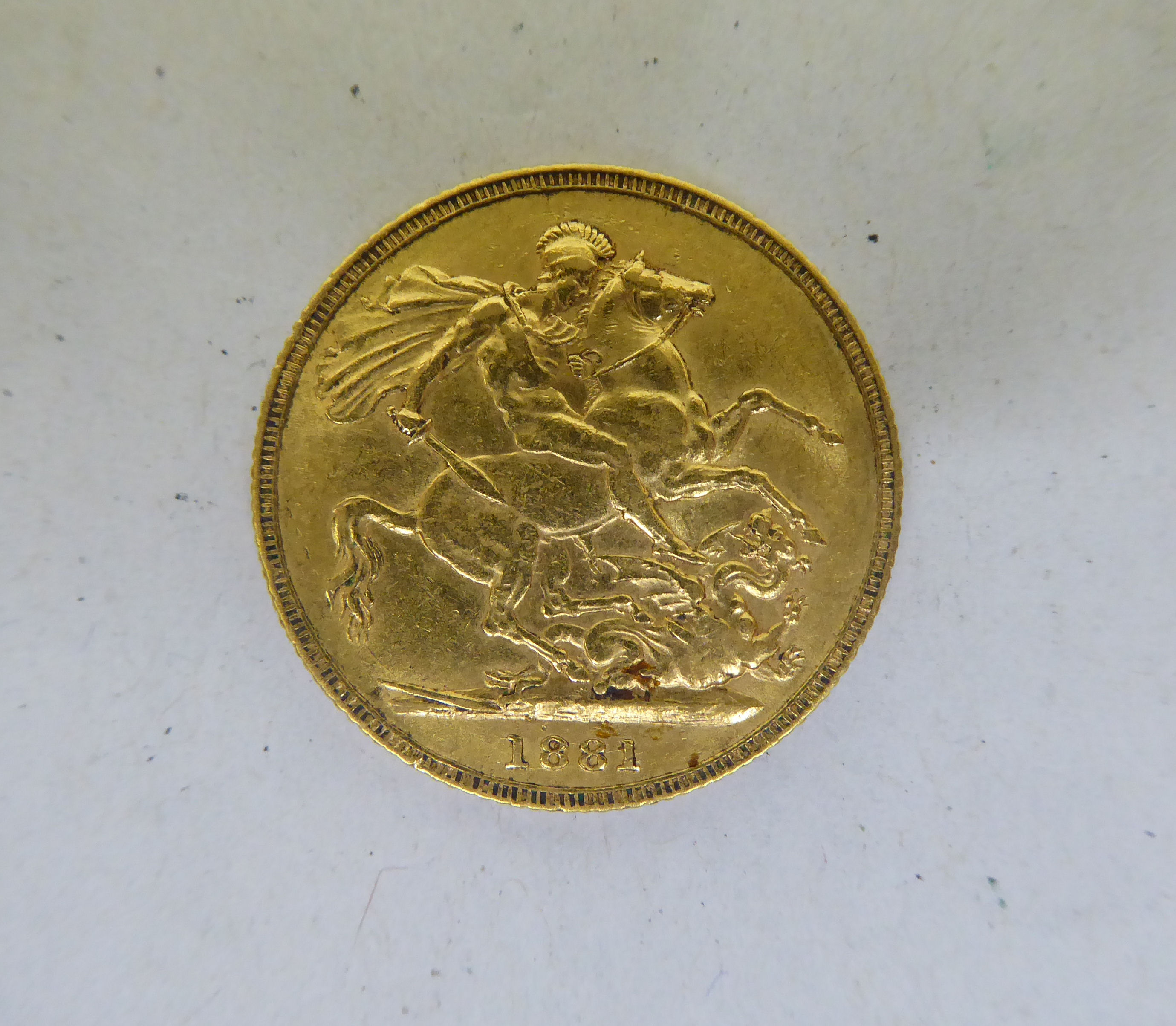 A Victorian sovereign, St George on the obverse  1884 - Image 2 of 2