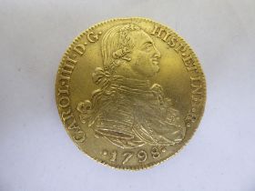 A Spanish Carol IIII gold coin  1798