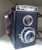 A vintage Voigtlander Brillant box camera with a folding viewfinder