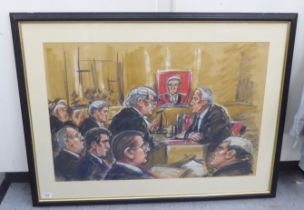 In the manner of Priscilla Coleman - 'Guinness Trial'  pastel  bears a label verso  19" x 29"