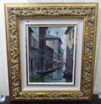 * Scotti - a Venetian backwater  oil on canvas  bears a signature  11" x 9"  framed