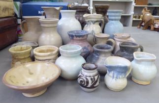 Studio pottery: to include vases and jugs  various sizes, colours and designs