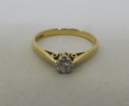 An 18ct gold, diamond solitaire ring