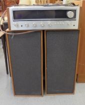 A Pioneer stereo receiver, model SX.434; and a pair of Celestion 15 speakers  21"h  9"w