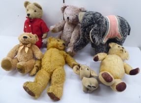 Soft toys, mainly Teddy bears  largest 14"h