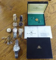 Wristwatches with an example by Swatch; and various pocket watch keys