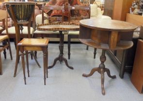 Furniture: to include an early 20thC mahogany jardinière  36"h