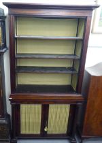 A Regency rosewood chiffonier bookcase, the superstructure with a moulded cornice, over three height