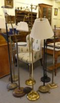 20thC standard lamps  varying colours, sizes & forms