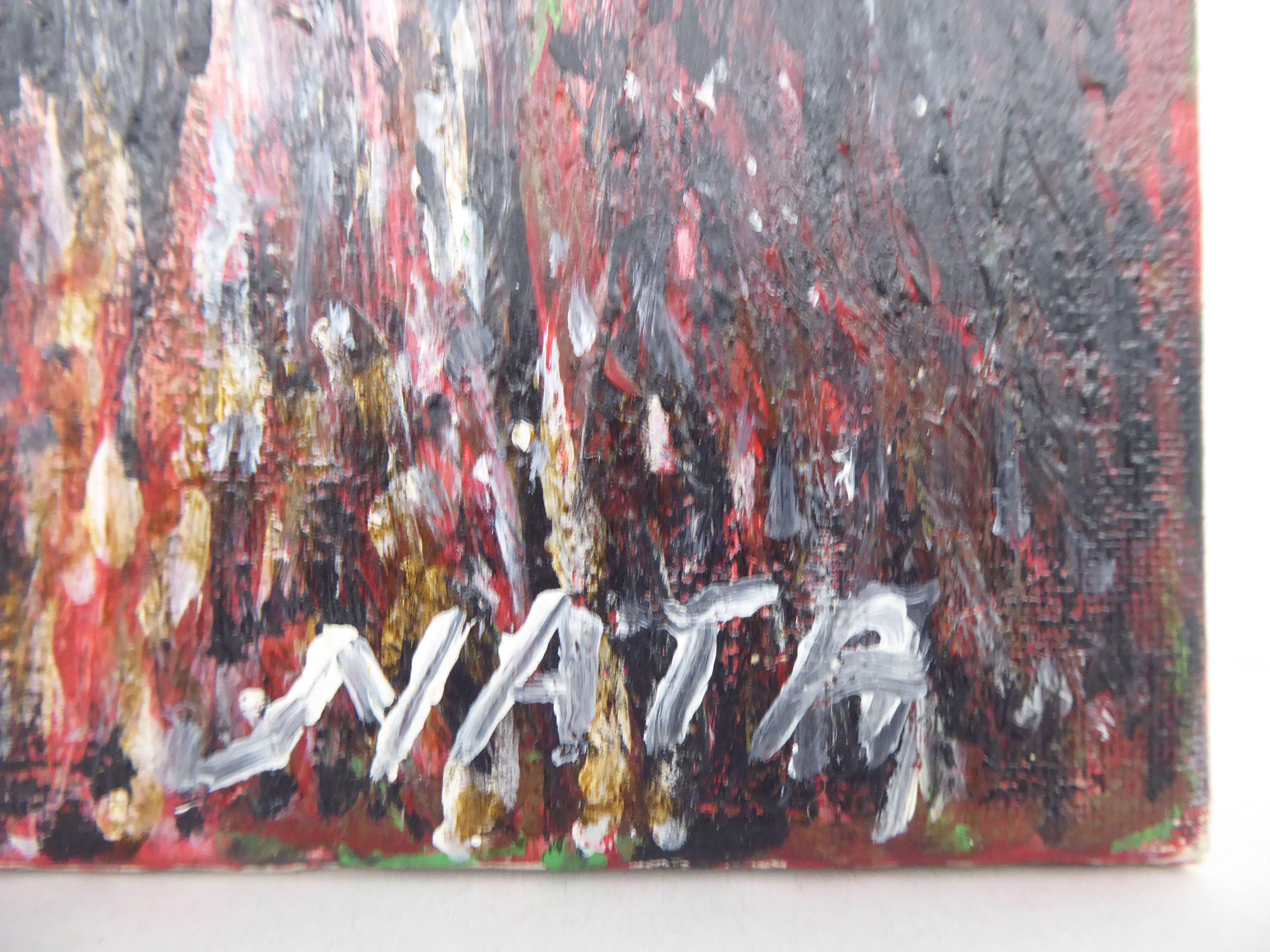 NATA - two figure study  oil on canvas  bears a signature  8" x 11" - Bild 2 aus 2
