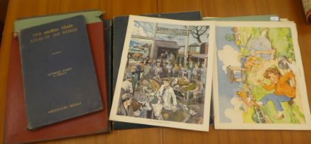 Uncollated folios of prints: to include after Boyce - nursery themed examples  15" x 18"